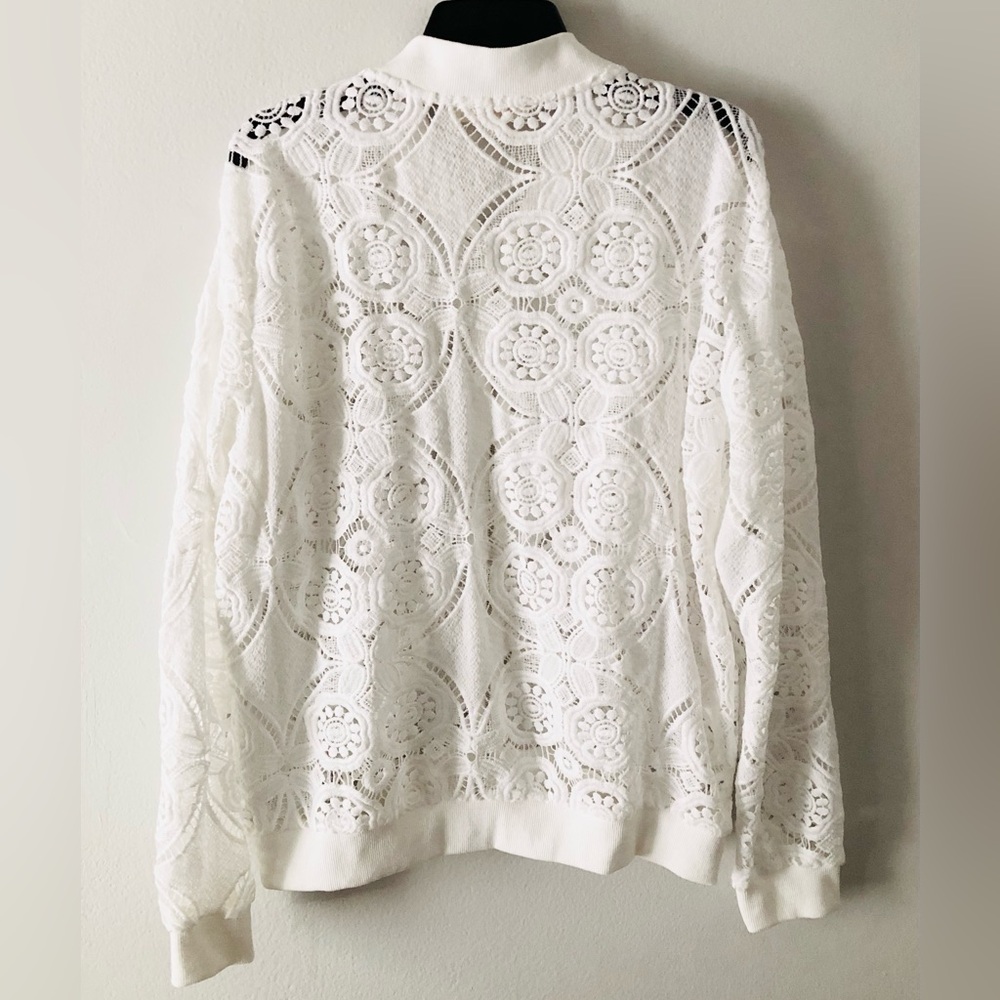 Mazik Lace Zip-Front Bomber Jacket - Picture 4 of 5